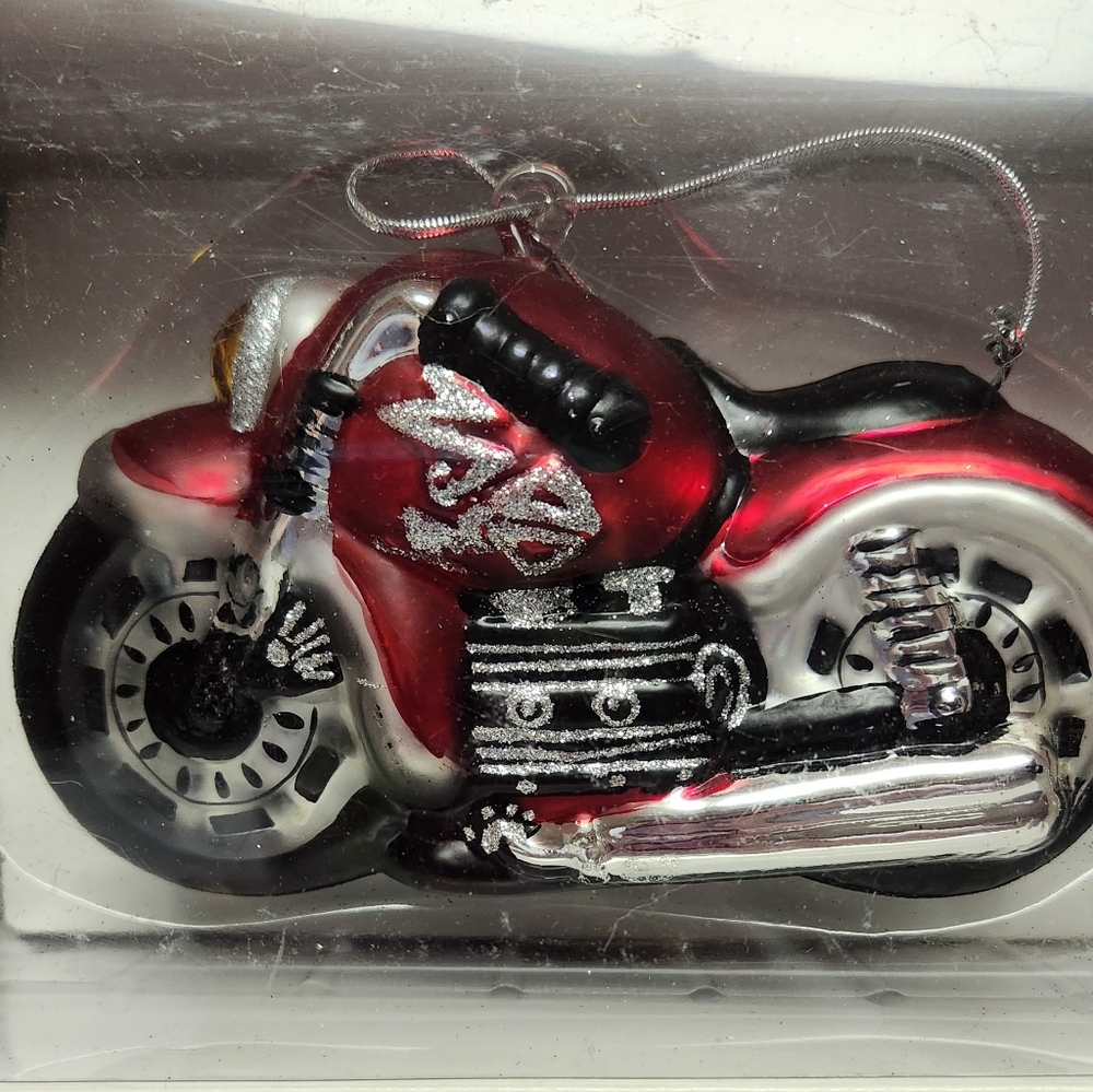 Mercury Glass Motorcycle ornament